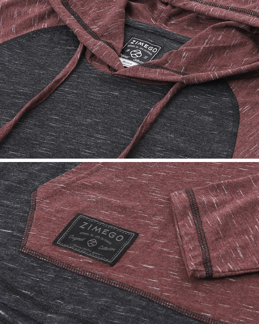 ZIMEGO Mens Long Sleeve Lightweight Hooded Henley – Color Block Pullover Hoodie  for Casual Gym Workout Travel - Fashivra