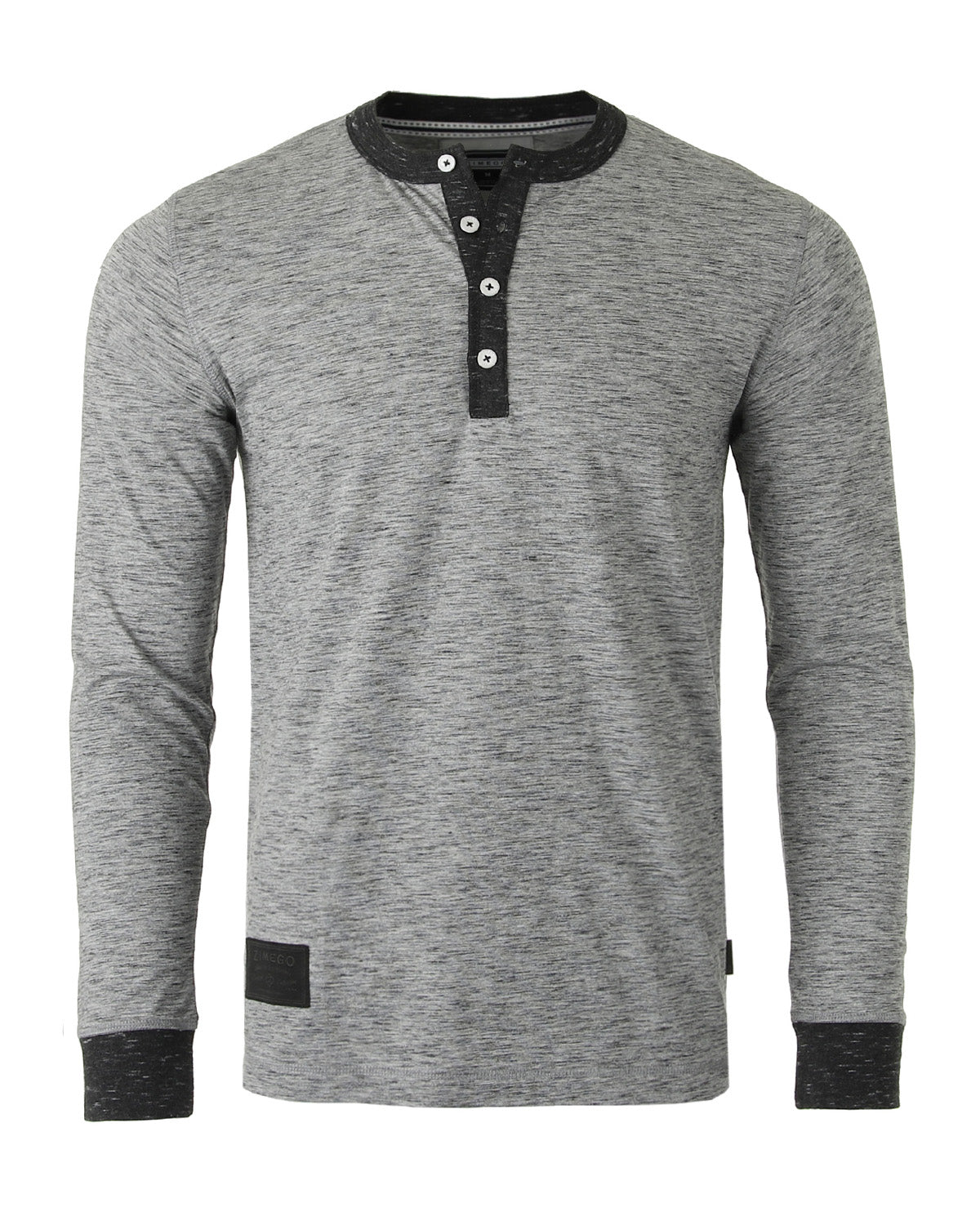 ZIMEGO Men's Long Sleeve Contrast Button Placket Neck Cuffs Casual Henley Shirts - Fashivra