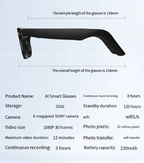 AI Camera Smart Glasses - Fashivra