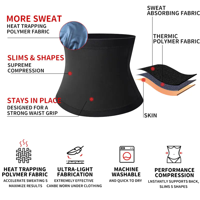 Men's Sauna Body Shaper Waist Trainer Slimming Belt - Fashivra